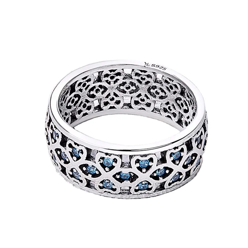 

Love Sweet Clover Blue CZ Finger Rings 925 Sterling Silver