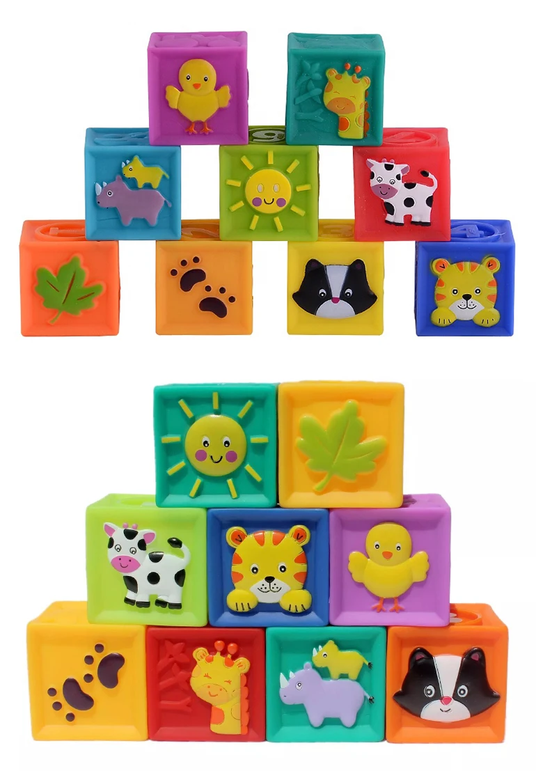 Rubber Teethers squeeze bricks toy soft baby building blocks.jpg