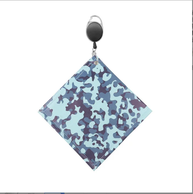 

Wholesale custom golf ball cleaning Towel lanyard hook Oxford camouflage mini pocket clean golf towel, Customized