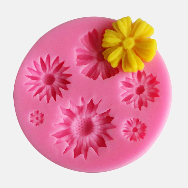 

3D Flower Silicone Molds Fondant Craft Cake Candy Chocolate Sugar Ice Pastry Baking Tool Soap Mold Cake Decorator Silicone Mould, Pink