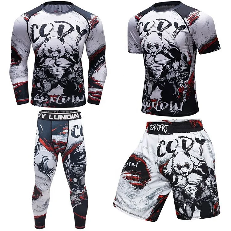 

Cody Lundin 4 Piece Set Jiu Jitsu Rashguards MMA Shorts Grappling Spats