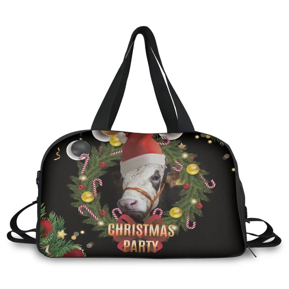 

Adjustable Christmas pattern aircraft bag men and women sports fitness swimming bag one shoulder portable travelling bag, Digital printing