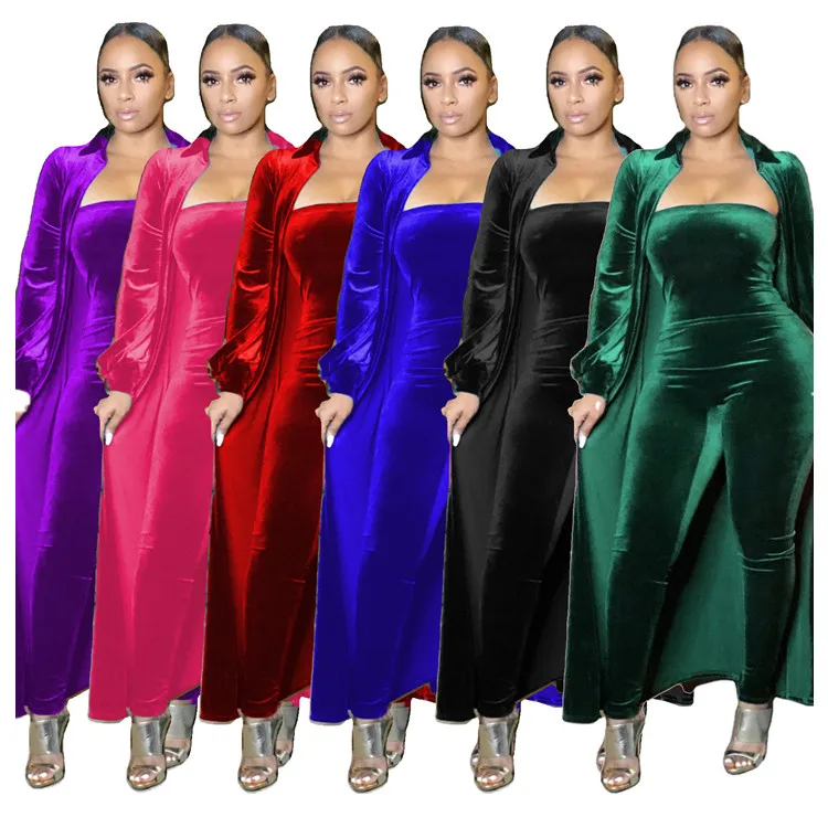 

High quality sexy tube top women's jumpsuit jacket silver fox velvet women's suit