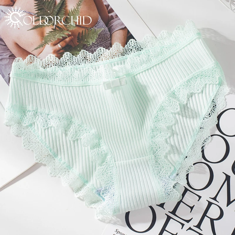 

New style threaded cotton lace bow briefs for girl bra
