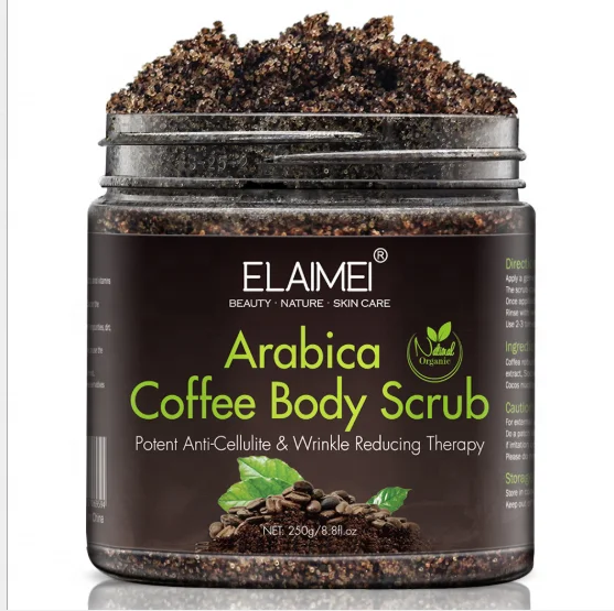 

Wholesale Whitening Body Scrub Face and Body Exfoliating Arabica Coffee Scrub Private label Natural Organic Coffee body Scrub, Black