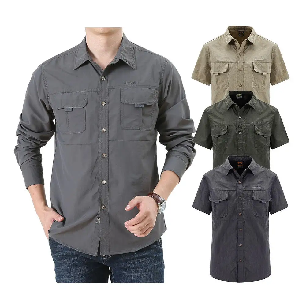 

Men's Full Sleeve Cotton Casual Shirt Outdoor Male Fishing Shirt Long Sleeve for Hiking Climbing Hunting Formal Dress Shirt