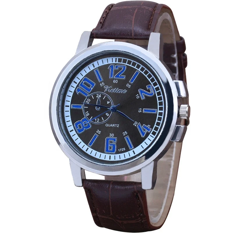 

Men's Leather Strap Watch Mechanical Movement Sport Business Men's Wristwatch, 6 colors