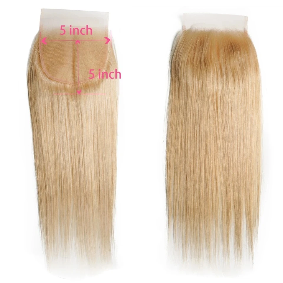 

SENSE Hot selling transparent Lace frontal Wholesale 100% virgin Brazilian human hair 613 Blonde 5x5 lace closure