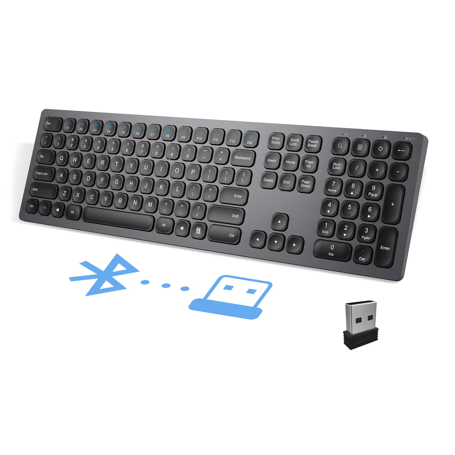 

full size silent tastatur rechargeable teclado computador bluetooth inalambrico cordless computer wireless keyboard for mac pc