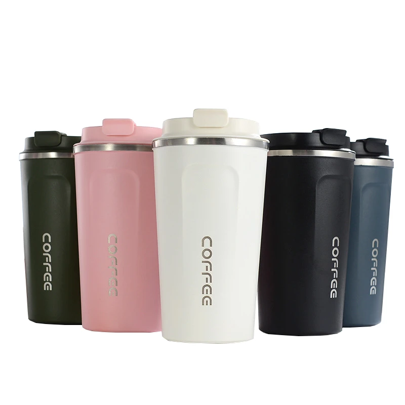 

Zogift custom printed couple christmas gifts take away coffee cup steel flip lid travel mugs with print logo