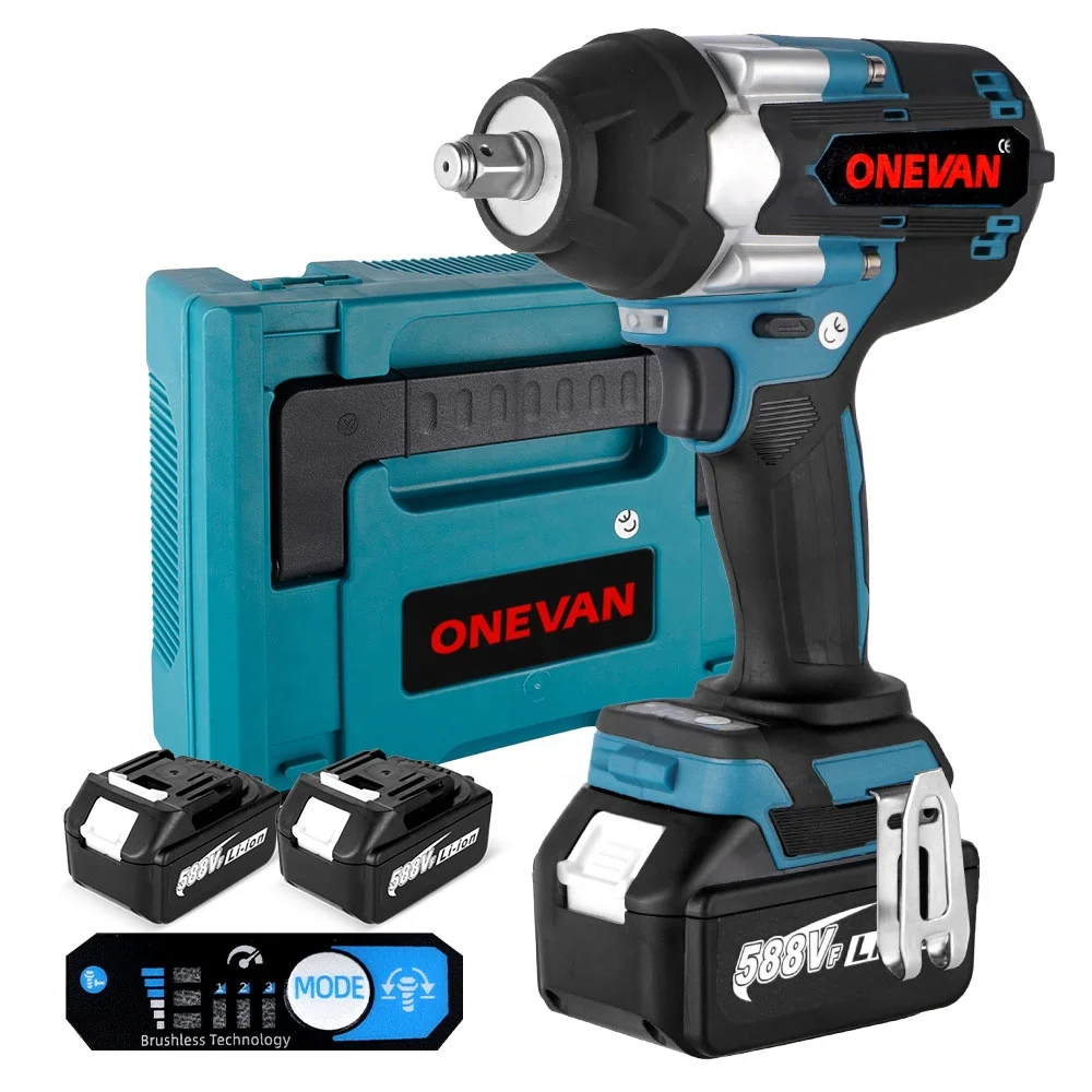 

1800N.M Torque Brushless Electric Impact Wrench with 588VF Battery 1/2" Cordless Wrench Power Tool For Makita 18V Battery