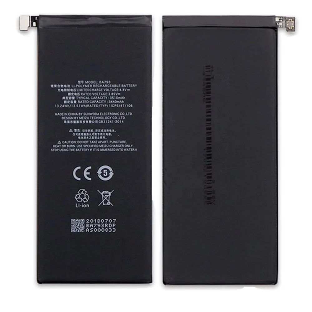 

BA793 For Meizu Pro 7 Plus Pro7Plus Pro 7+ M793 Smartphone Mobile Phone Battery 3440/3510mAh Top Quality Batteries Best Quality
