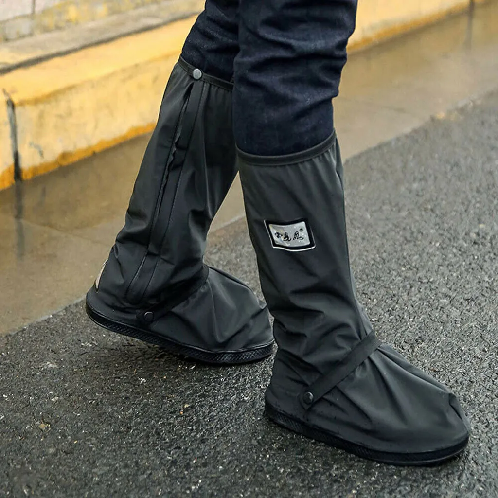 

Shoes Covers Overshoe Boots Cover Waterproof Relectors Rain Boots Black Reusable Men Women Motorcycle Bike All Seasons E3