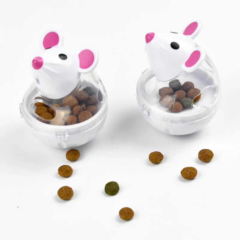 

Explosive Plastic Cat Toy Mouse Head Shape Design Tumbler Cat Leaking Ball Pet Toy, Picture color