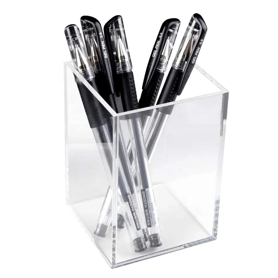 round pencil holder acrylic transparent