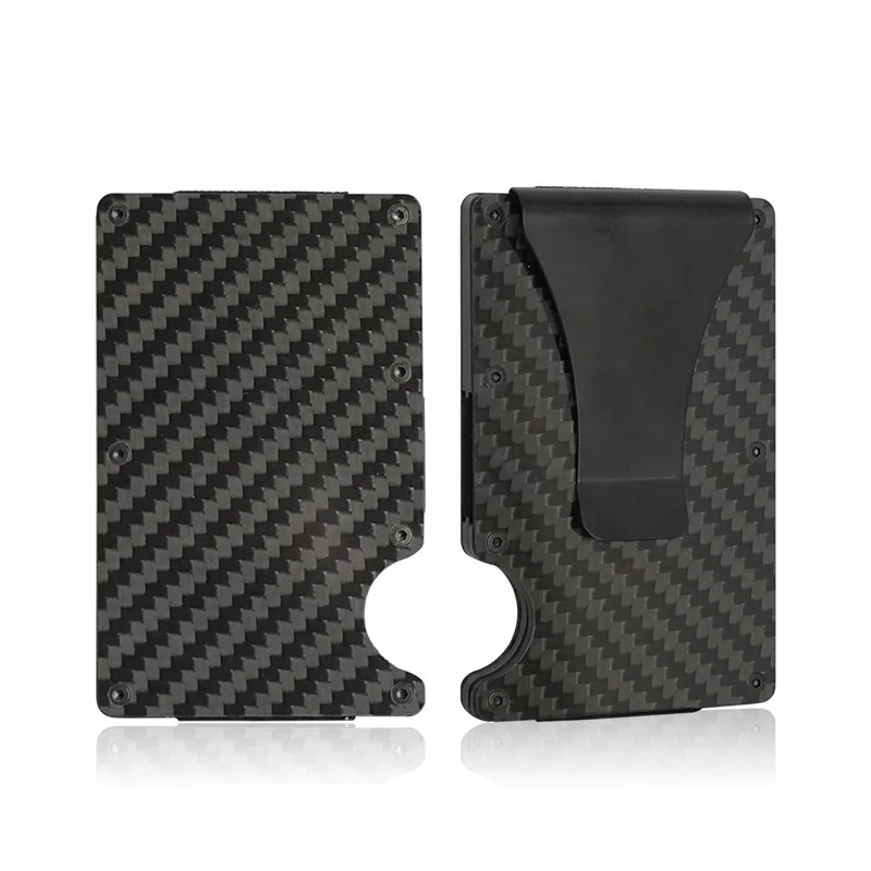 
2020 Newest design Carbon Fiber RFID blocking Minimalist Slim Aluminum Wallets for Men 