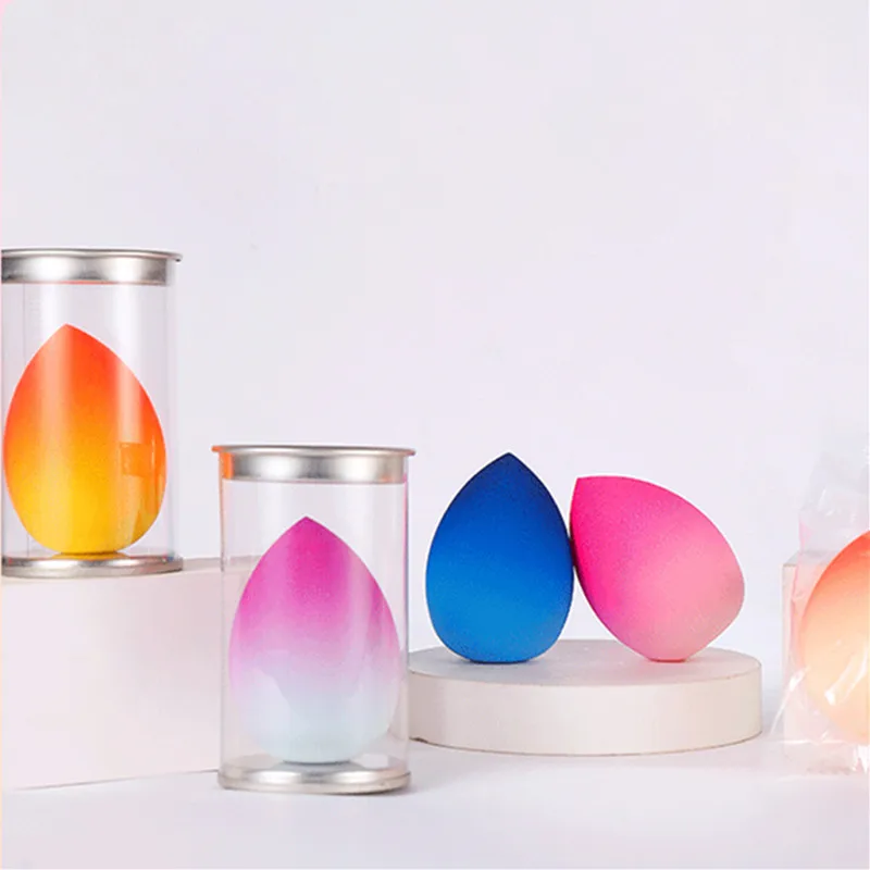 2025 New Gradient Color 1Pcs Beauty Makeup Sponge Powder Puff Dry and Wet Combined Cosmetic Makeup Foundation Powder Sponge