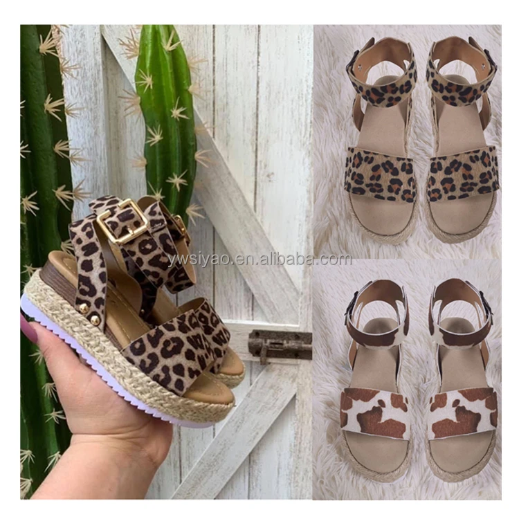 

New Arrival Children's Toddler Sandals Retro Leopard Comfortable Kids Designer Sandals Wholesale Girls Summer Beach Shoes, Cows,leopard