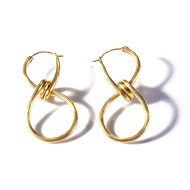 

Fashion Brass Earring simple design with 18K Gold Plated Hot-selling simple popular earring for Girls Dylam jewelry