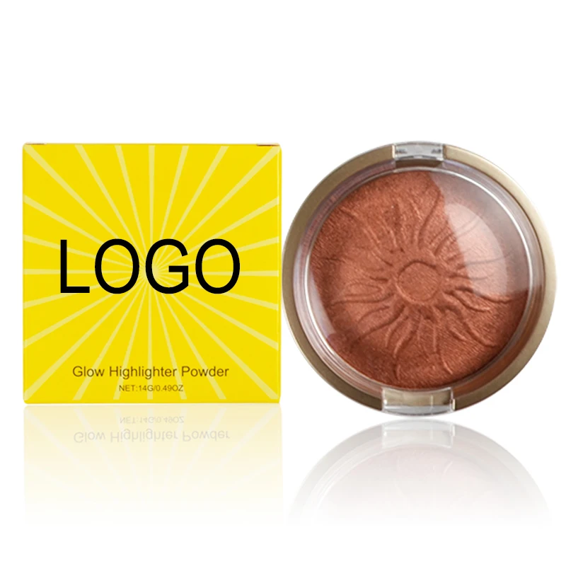 

Wholesale High Pigmented Makeup Highlighter Powder No Logo Baked Glow Highlighter