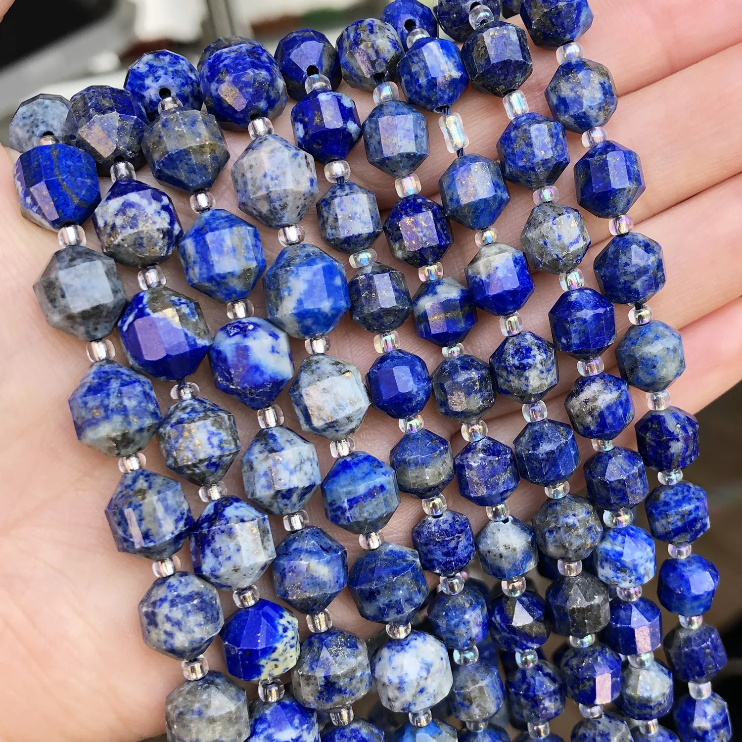 

Wholesale 8mm/10mm Faceted Natural Lapis Lazuli Beads Olive Shape Stone Beads For Bracelet DIY Making