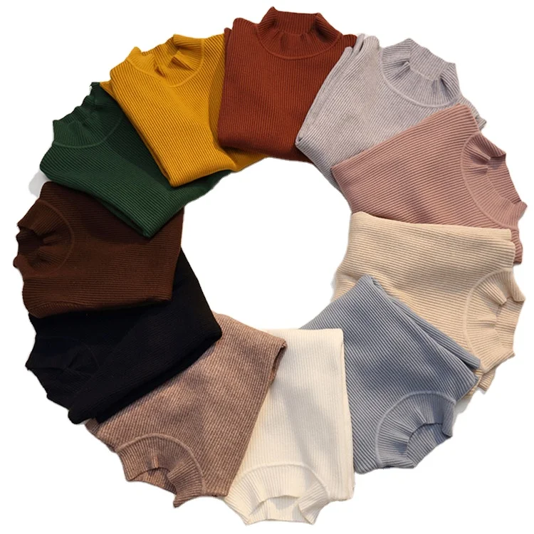 

Dropship 2021 Wholesale Long Sleeve Knitwear Slim Fit Turtleneck Sweater for Women