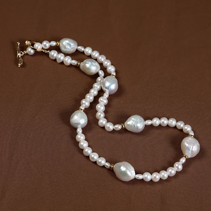 

12-13mm Freshwater White Color Copper plated with18K gold Edison Pearl Strand Cultured Natural Pearl Necklace