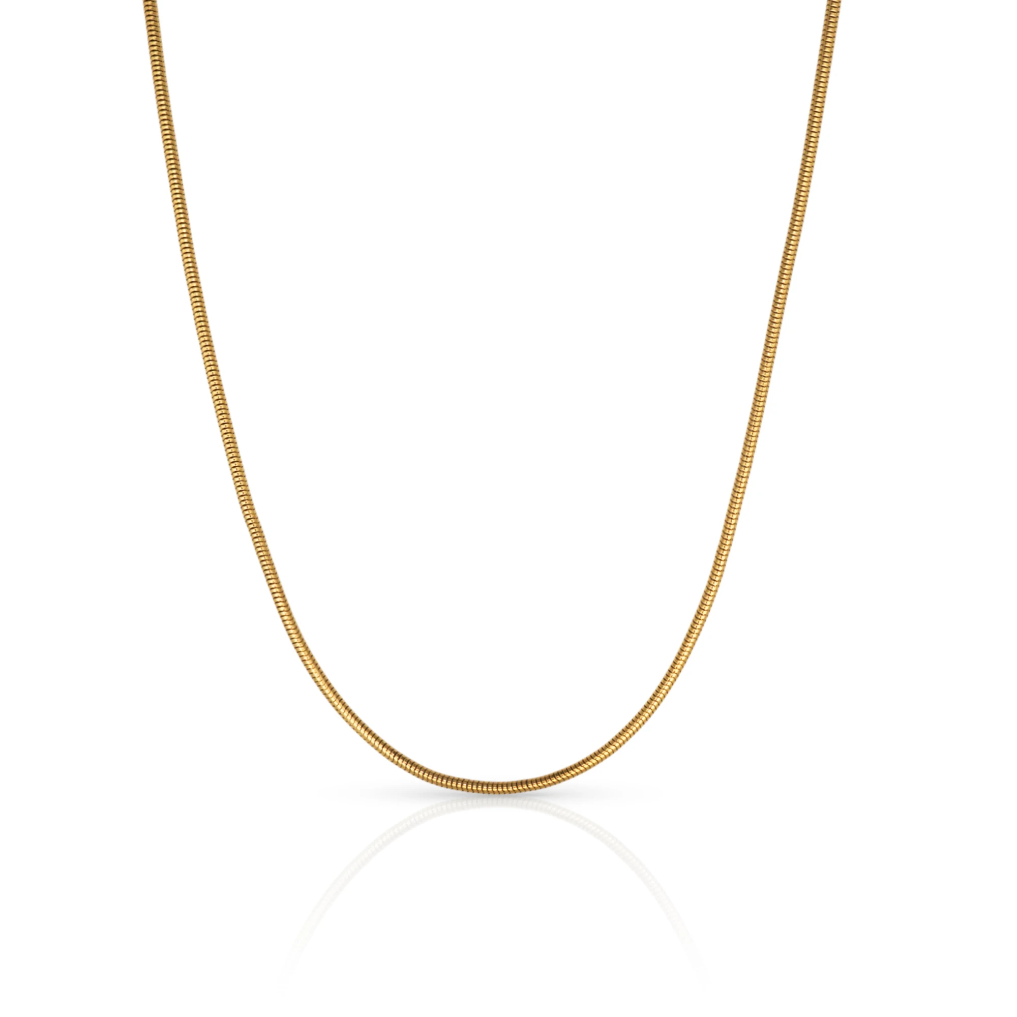 

Chris April fashion jewelry 316L stainless steel PVD gold plated round snake long chain necklace for women