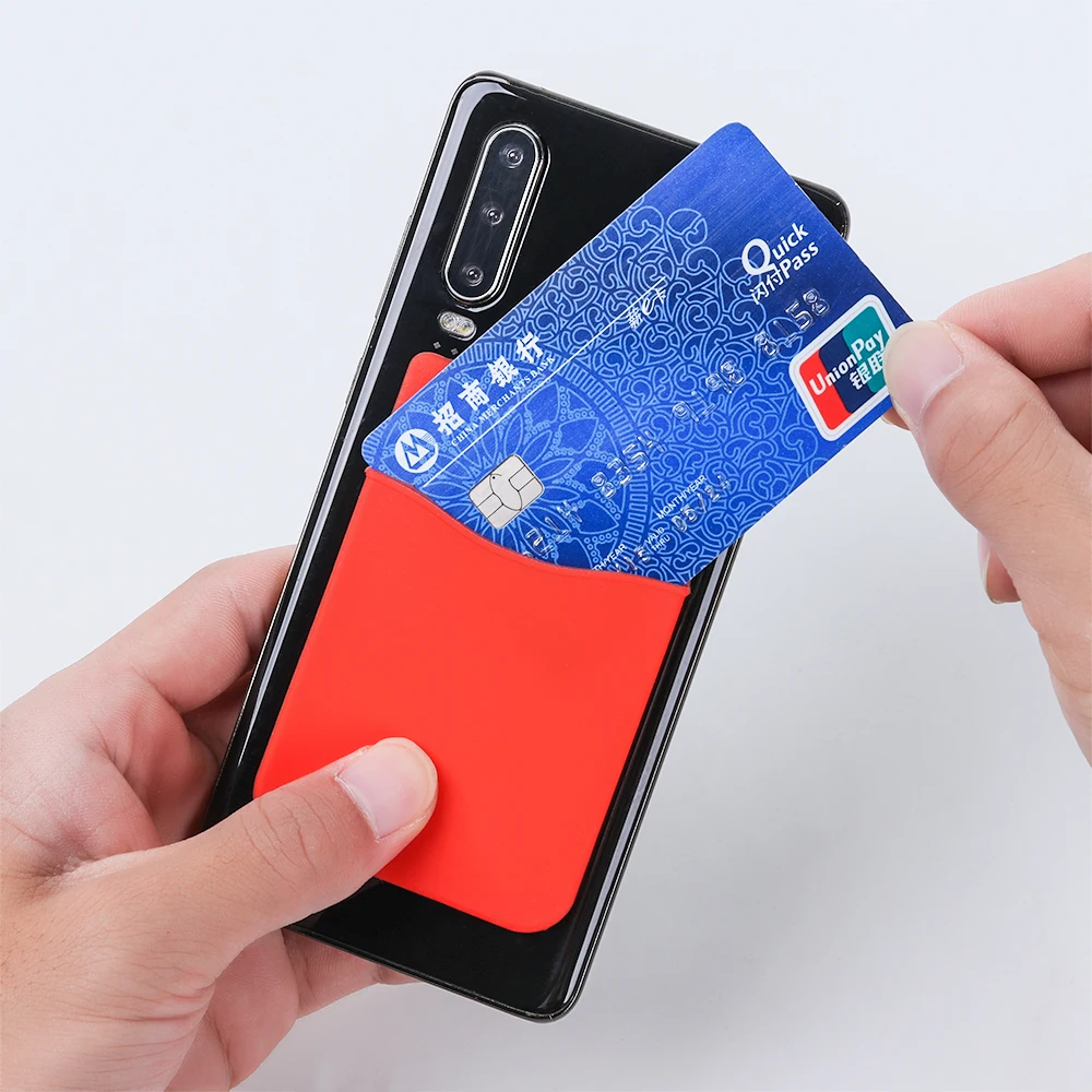

Custom Logo Bank Card Holder For Cell Phone Case Back Stick-on Credit Card Holder, Customized color