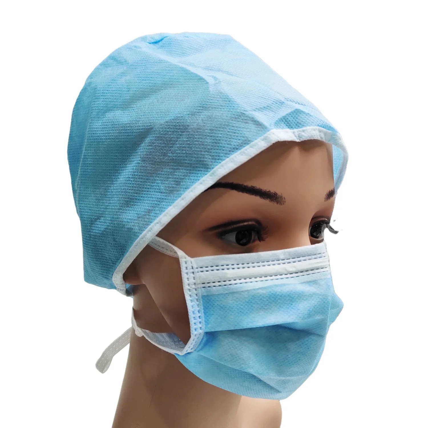 

Hospitals use affordable hot sale medical disposable PP bouffant surgical hair cap, Blue