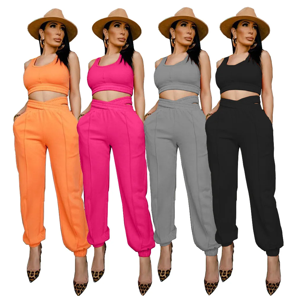 

Set De Mujer 2021 Customize Sweatpants Two Piece Set Women Tracksuit Joggers Suits Women Clothing 2 Piece Pants Set