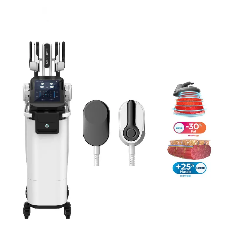 

2021 New Update 13 Tesla Strong Powerful Hiemt 4 Handles Emslim neo EMT + RF Technology Muscle Stimulator Butt Lift Body