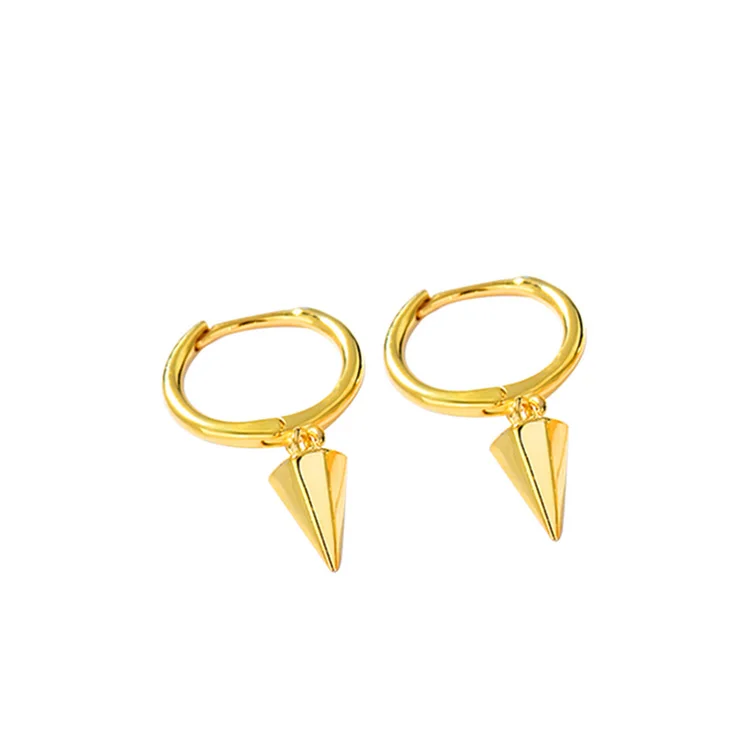 

Trendy punk women jewelry earings 2021 silver 925 triangular drop statement hoop earrings