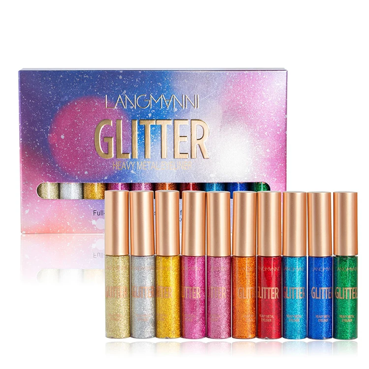 

mekup cosmetic makeup 10 color glitter eyeshadow box, 10 colors