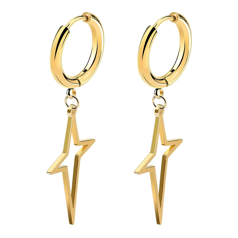 

bene hoop earrings ladies jeweleries 24k fashion lovely jewelery stainless star cuff gold plated earrings double side fun