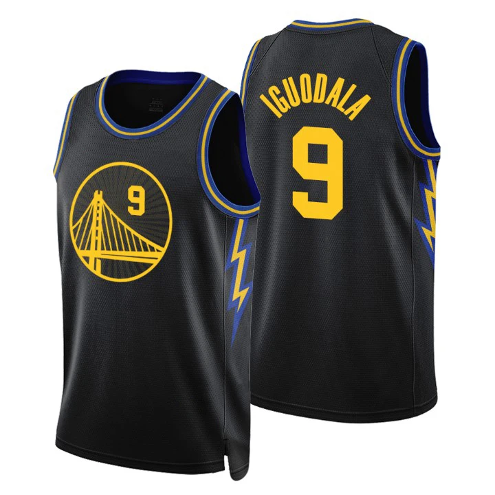 

Men's Golden Warriors Shirts City Edition Basketball Jersey #30 Curry 75th Anniversary #1 Lee Uniform #5 Looney Stitched