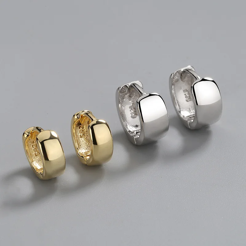 

Danyang 925 sterling silver Huggie Style Hoop earrings for women round ear buckle geometric earrings