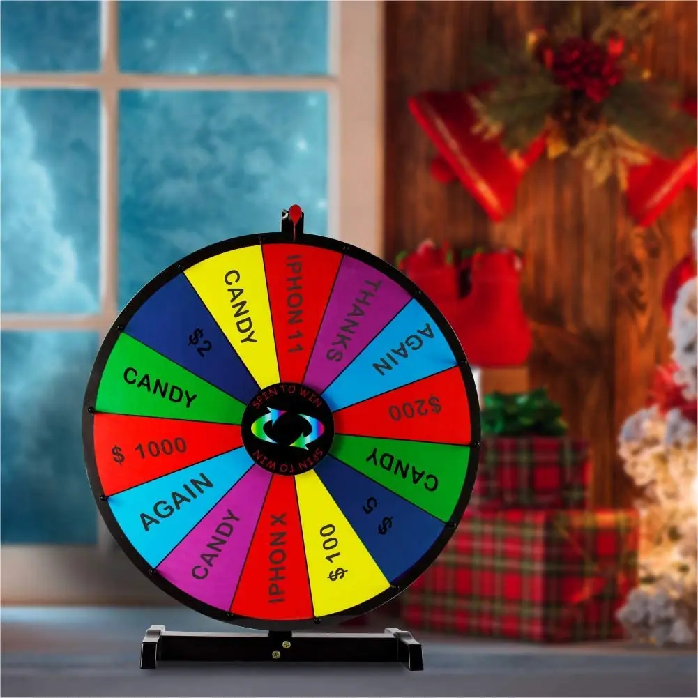 

Pandraw Tabletop Prize Wheel Spinning Win The Fortune Spin Game 14 Slots Color Dry Erase Game Spinner Wheel Easy to Clean