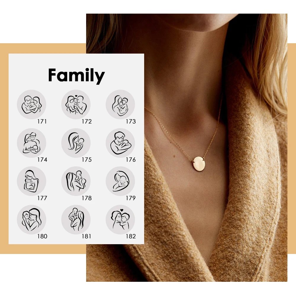 

Hypoallergenic stainless steel jewelry gold necklace sweet family mother daughter necklace for Christmas Day Gifts, Silver / gold / rose gold