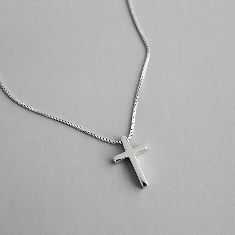 

High Quality S925 Sterling Silver Jesus Christ Christian Cross Pendant Necklace for Women