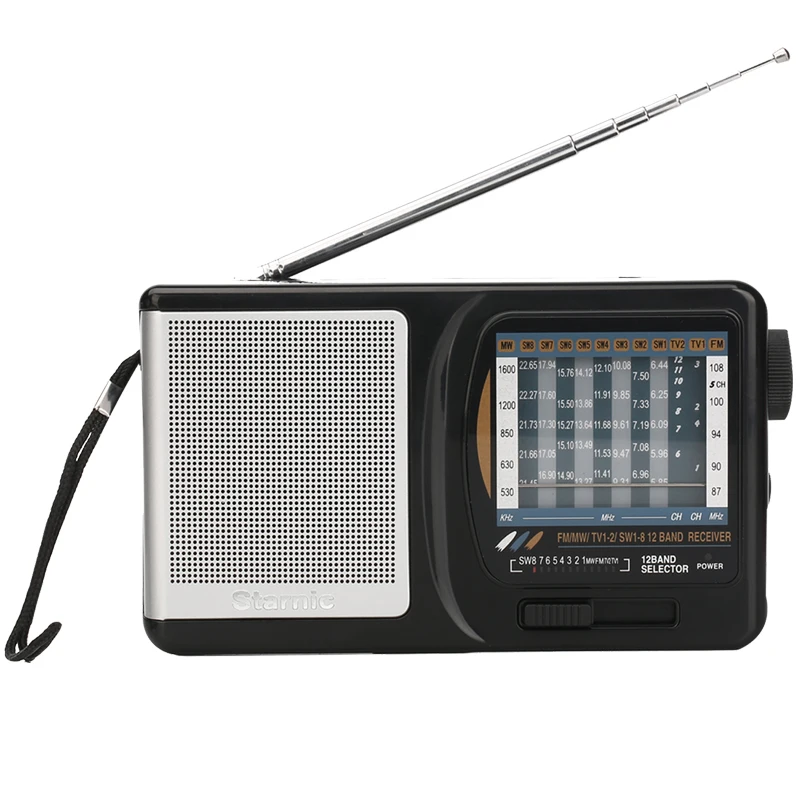 

Factory wholesale price portable FM/MW/SW/TV 10 band world radio, Black