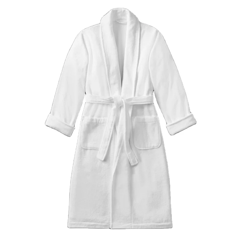 

Luxury 100% Cotton Shawl Collar White SPA Hotel Bathrobe