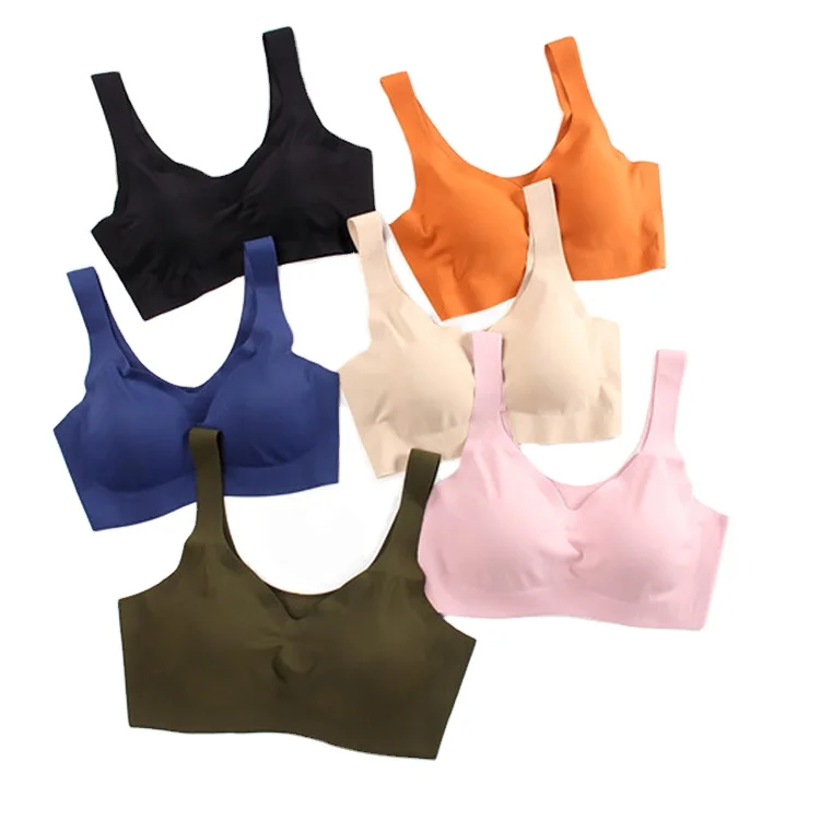 

Ladies Tube Top Ice Silk Seamless Bra One Piece Wireless Sleep Bras Sport Bra Seamless