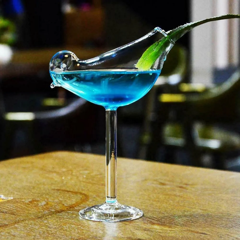 

150ml New handmade handle bird shape art wine glass cup, Clear