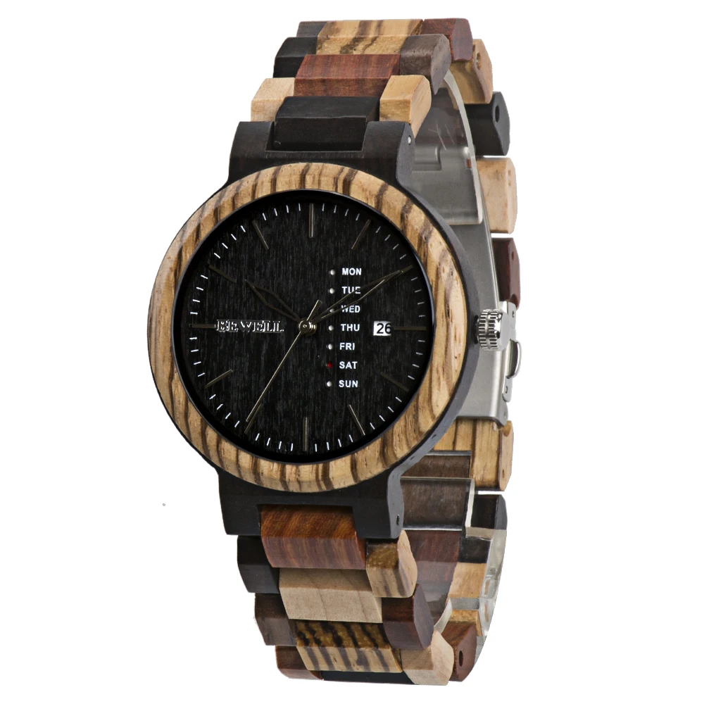 

Handcrafted Bewell Wooden Watch Men OEM Custom reloj Wooden Watches for Men and Women, Different woods