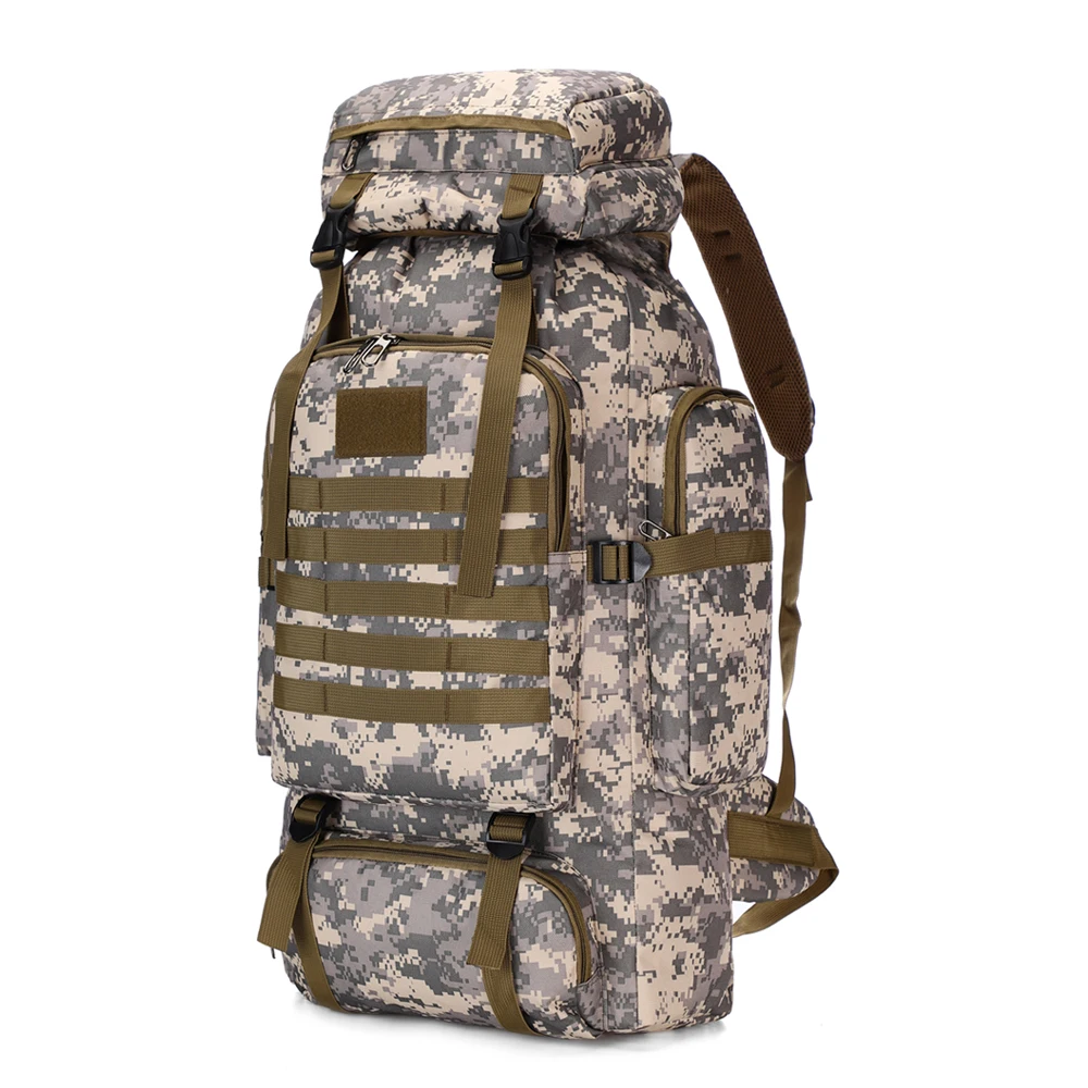 

80L large capacity camouflage mountaineering bag camping waterproof travel bag unisex backpack