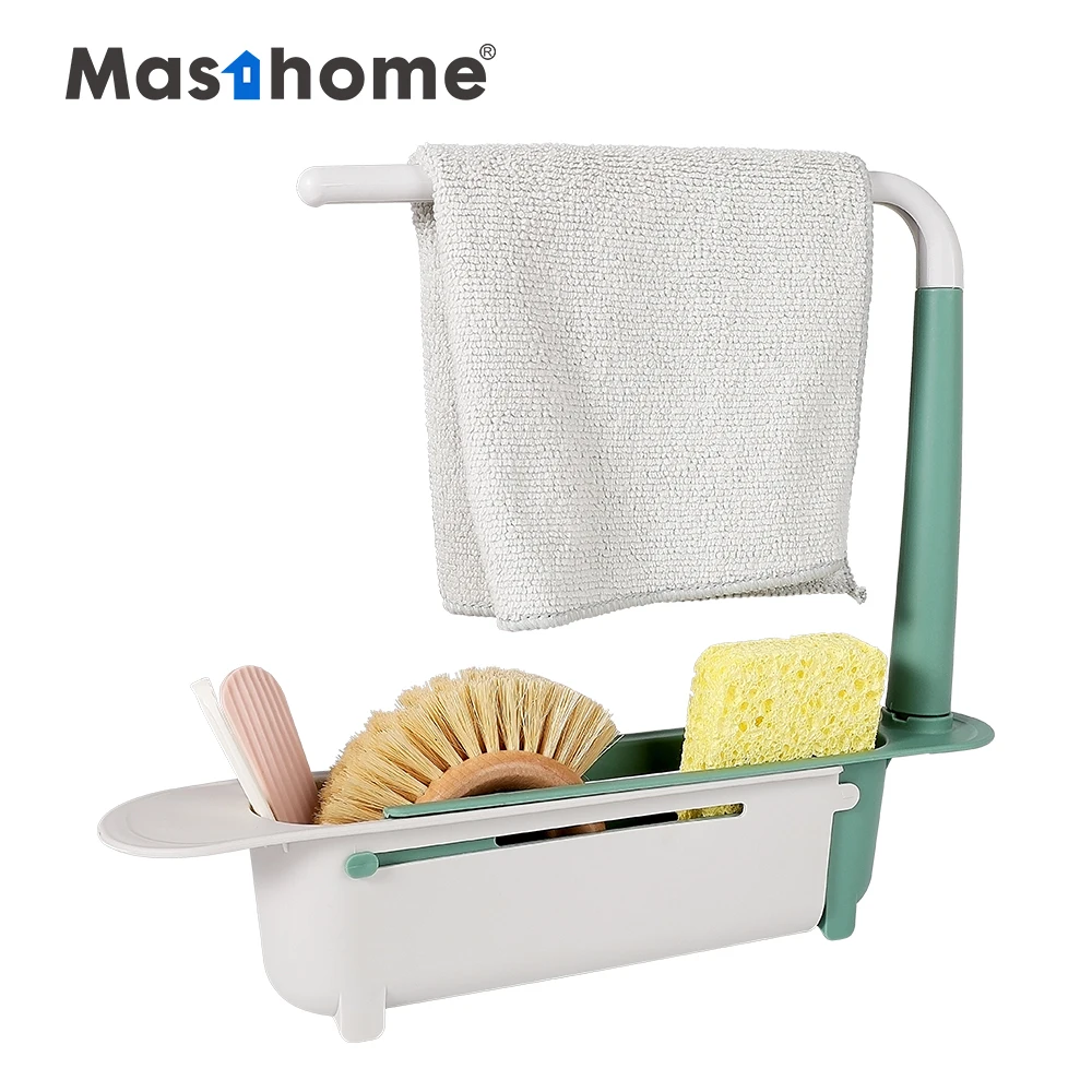 

Masthome newly Length adjustable towel drying rack tidy sink caddy sink organizer