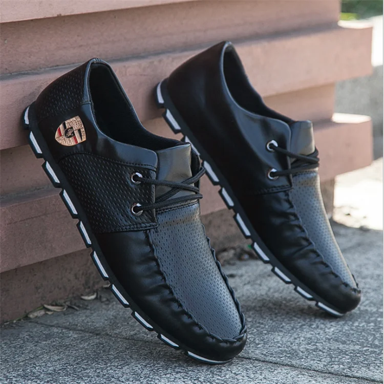 

Men's pu shoes Dou Dou casual shoes, Black, white, white+black