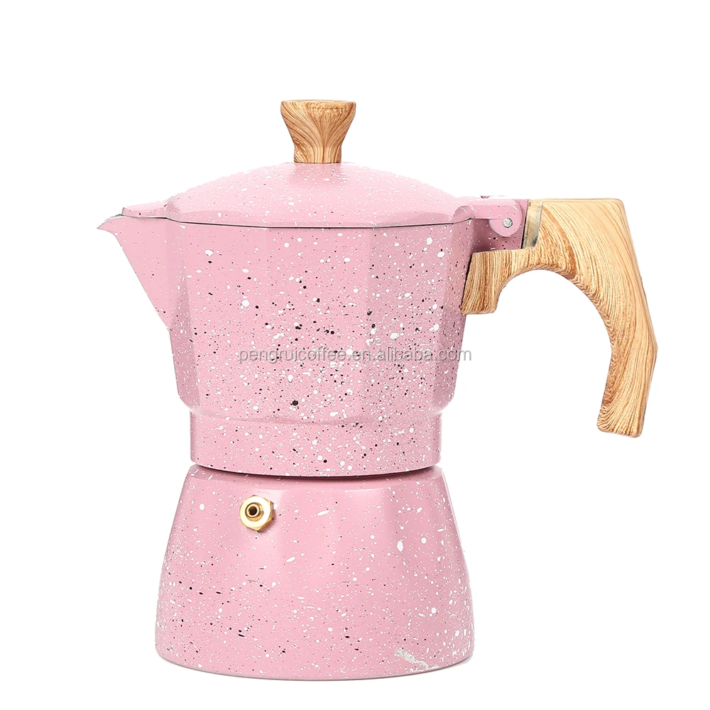 New Design Pink Stovetop Moka Pot 