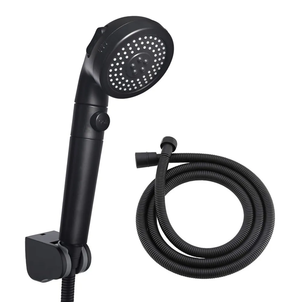 

3 Spray Mode Handheld High Pressure Black Shower Head Set with 59" Hose Bracket Tape and Pause Switch